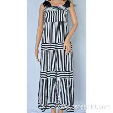 Women Patchwork Striped Dress